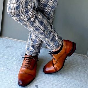 Steve Madden Cognac Lourdes Textured Oxfords